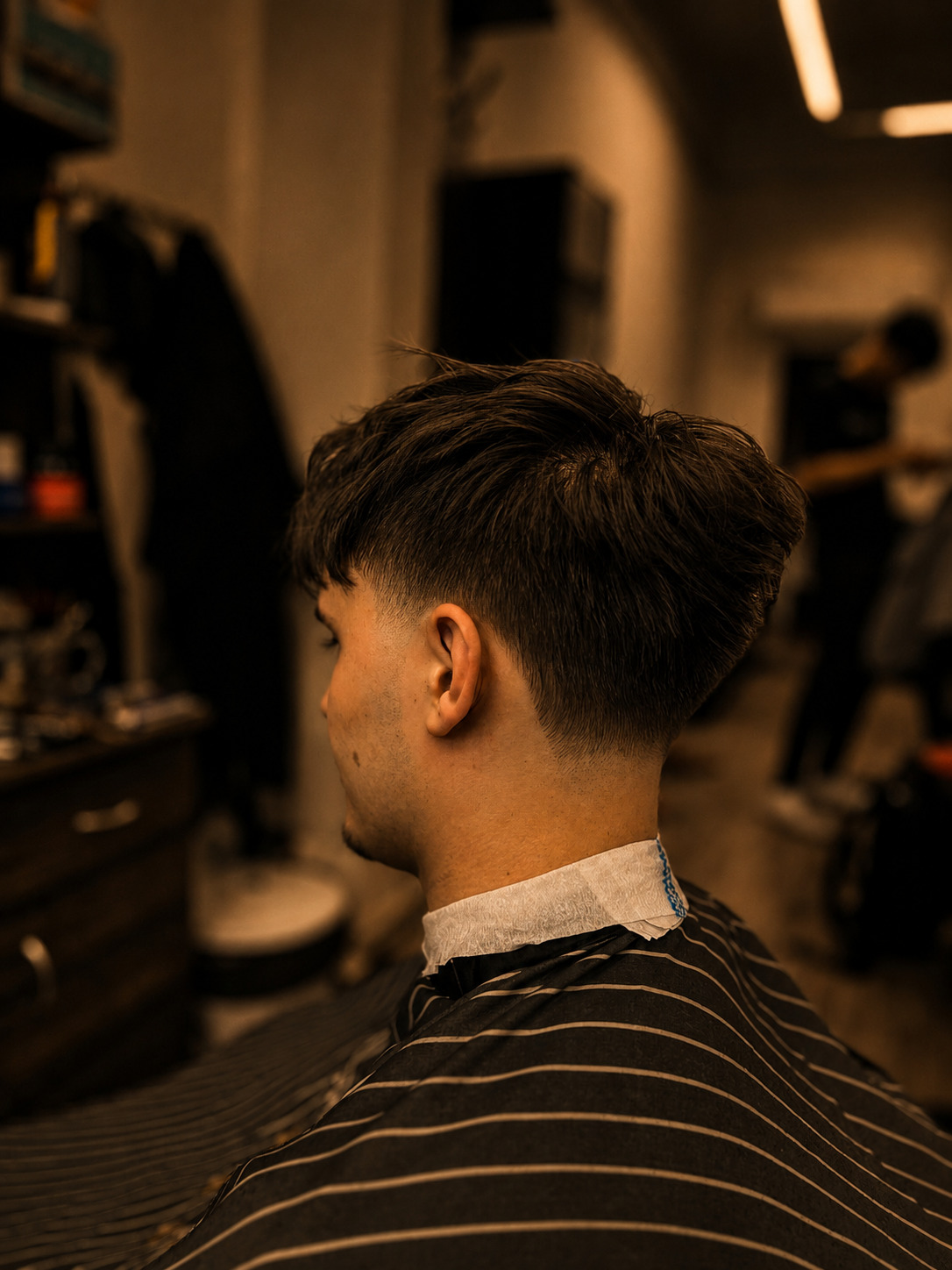 Barberské nástroje na tmavém povrchu
